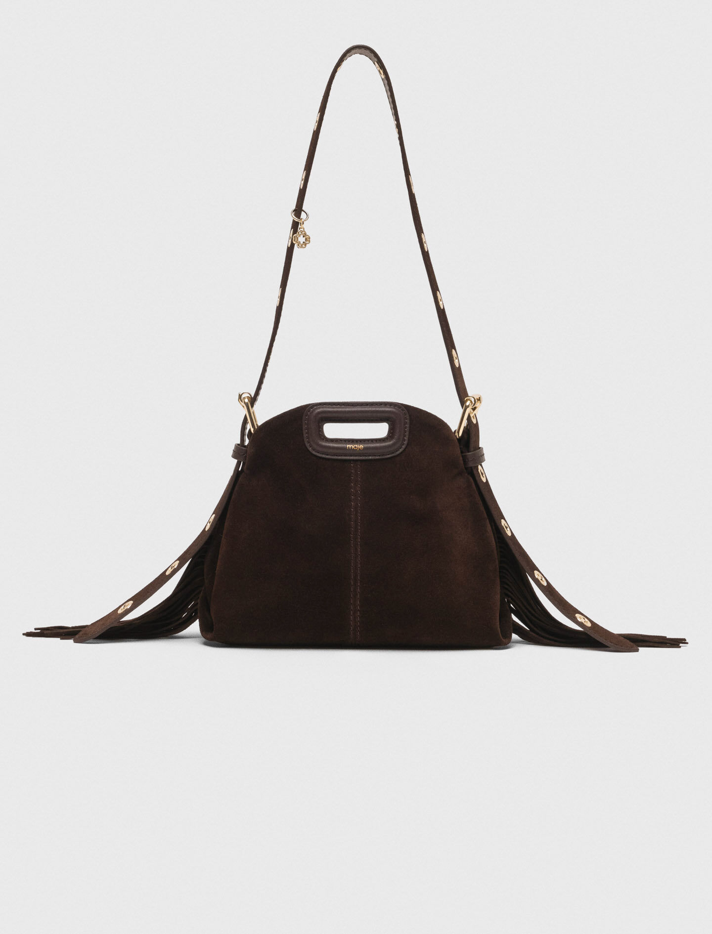 Miss M mini suede leather bag Brown For Women | Maje