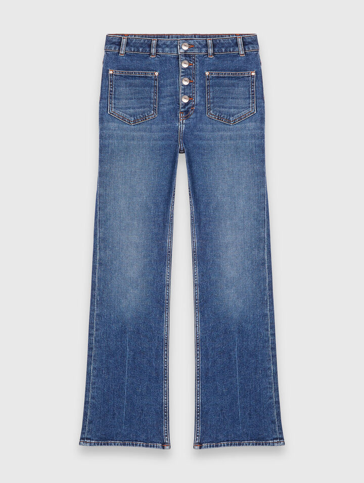 Jean denim &agrave; poches