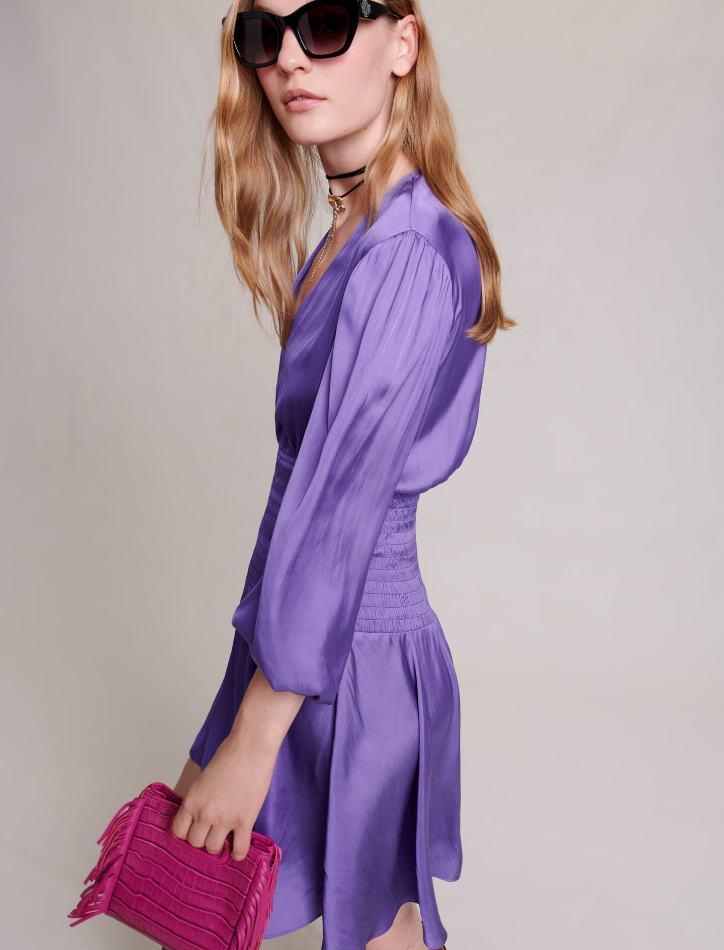 Short satin dress