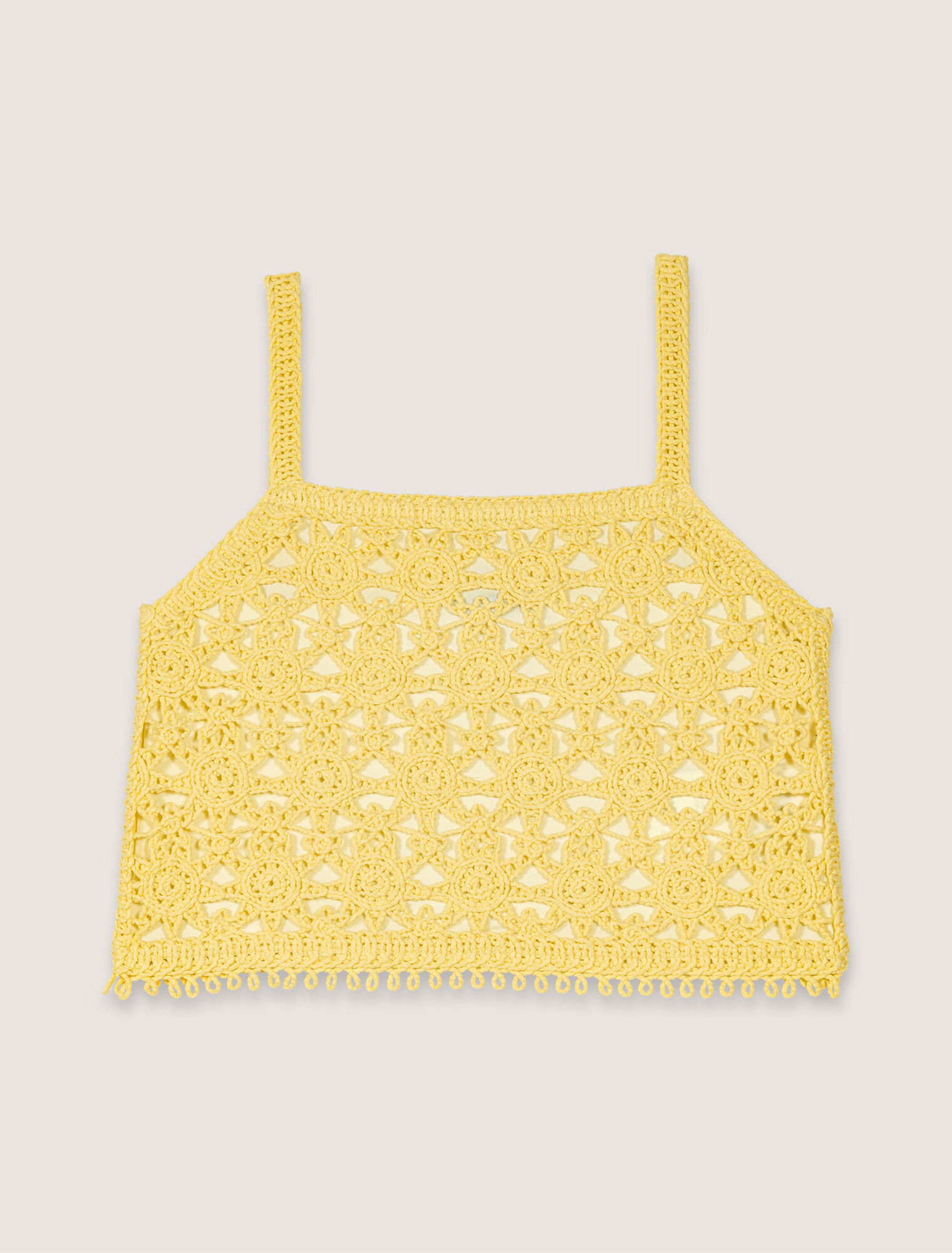 Crochet-knit top
