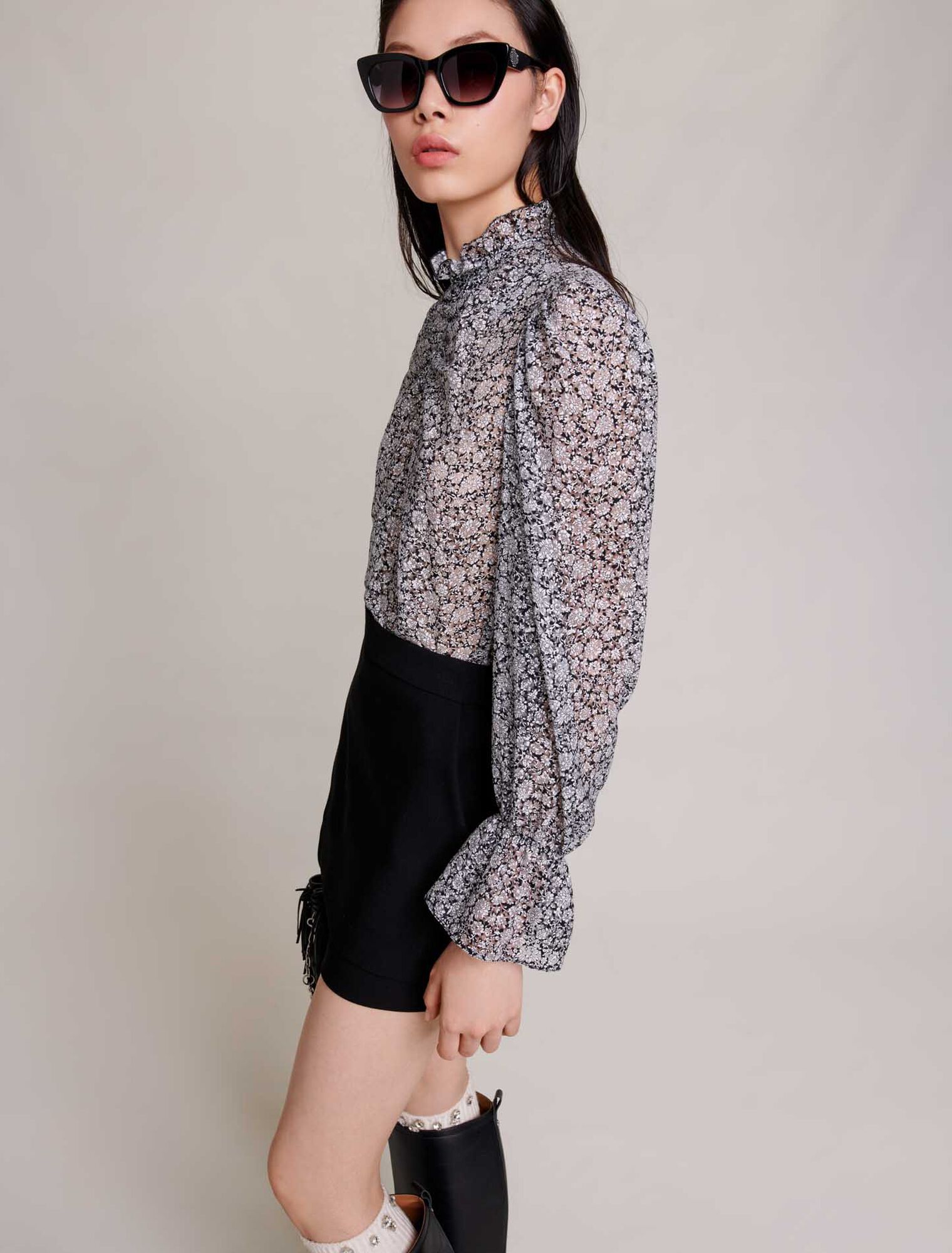 Short jupe en crêpe