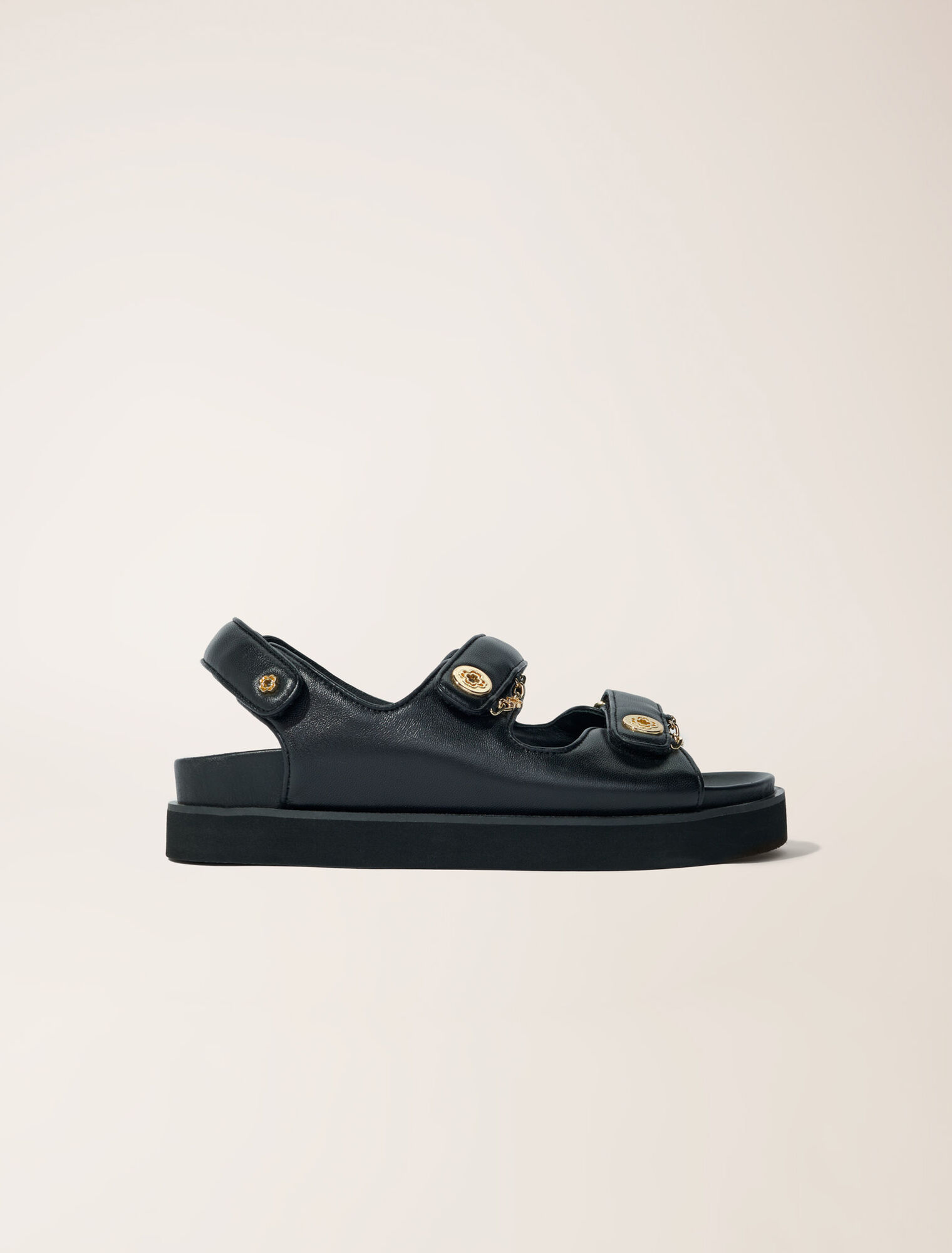 Sandales plates en cuir