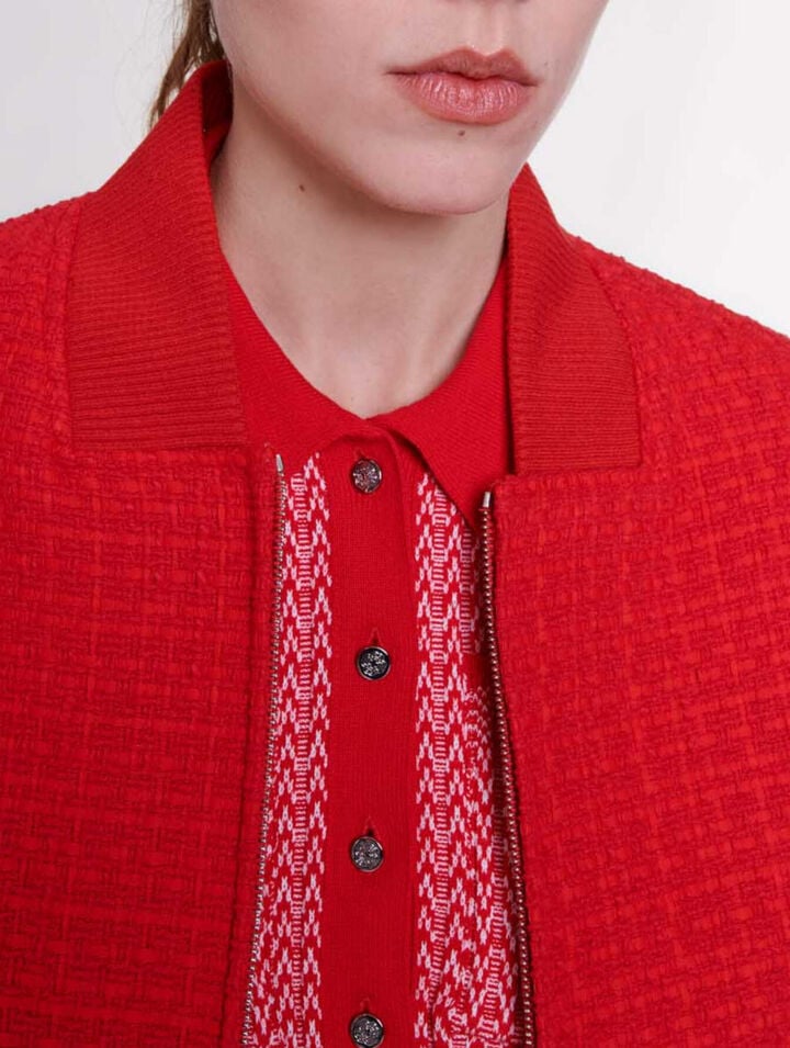 Blouson court en tweed