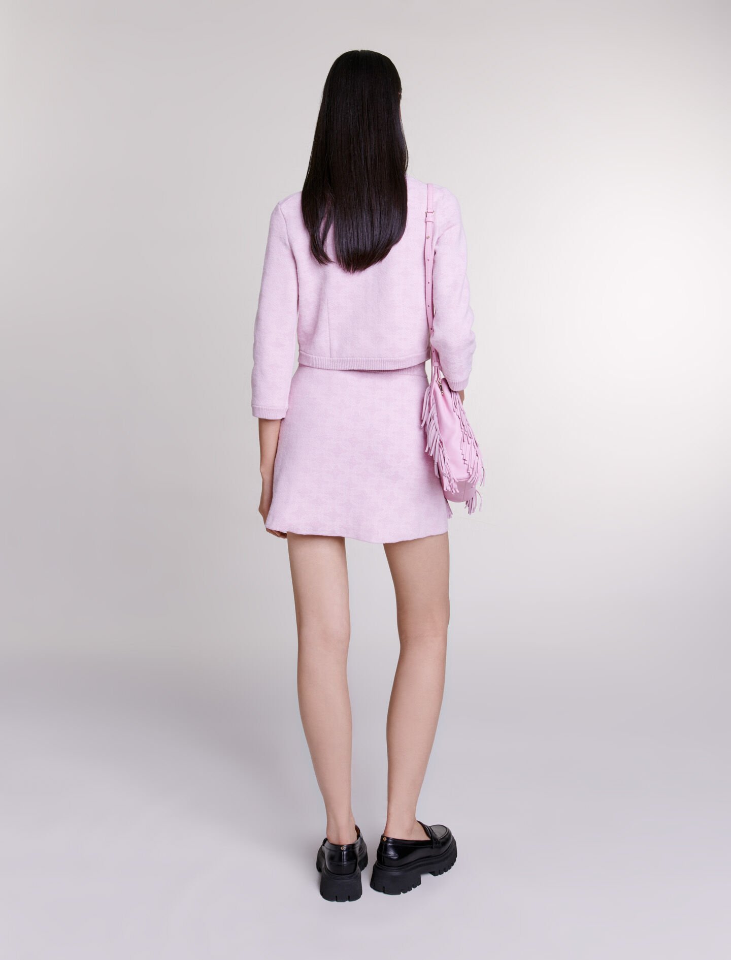 Jacquard knit skirt Pink For Women | Maje