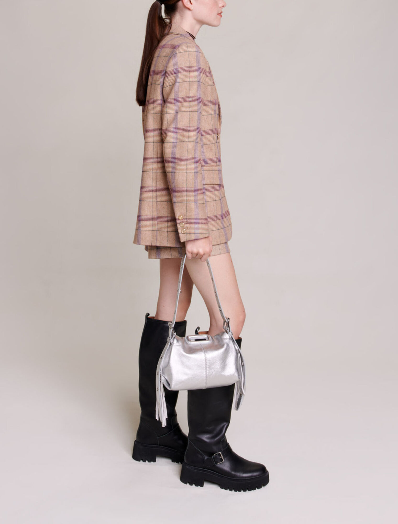 Checked suit jacket