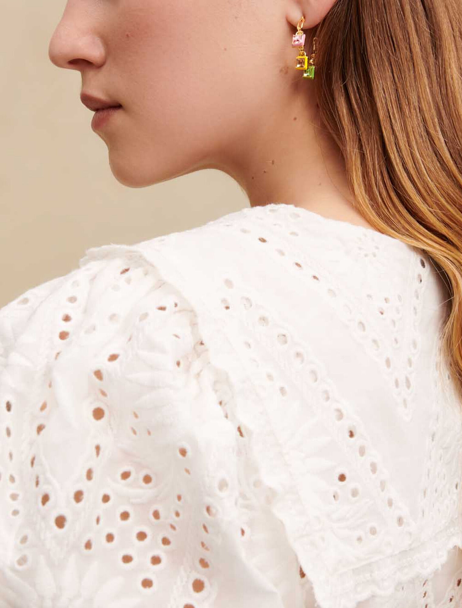Embroidered cropped shirt