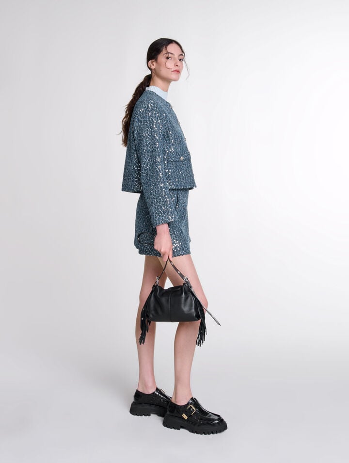 Veste en tweed ornée de sequins