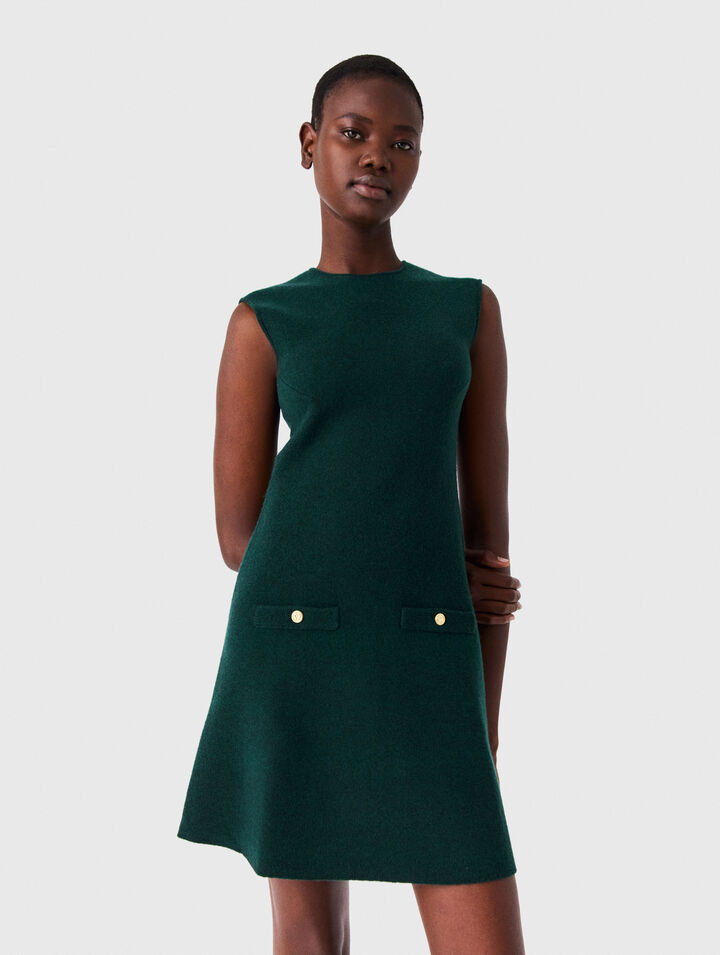 Knit dress with removable sweater