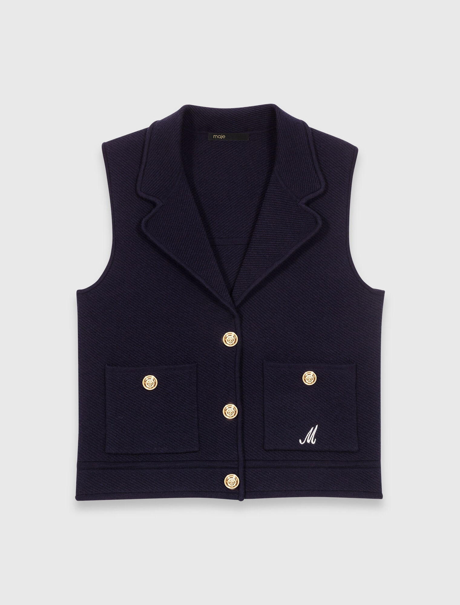 Gilet en maille &agrave; col polo