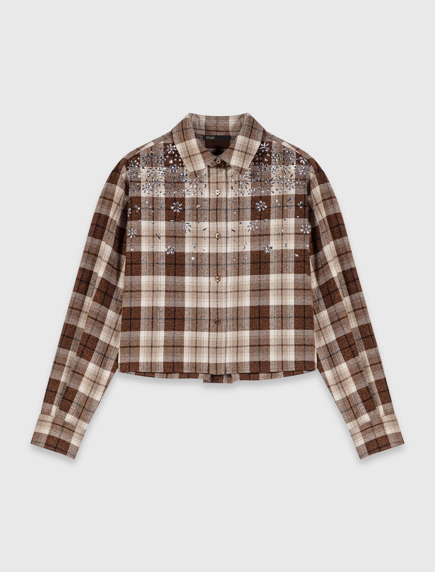 Rhinestone checked shirt Rhinestone checked shirt