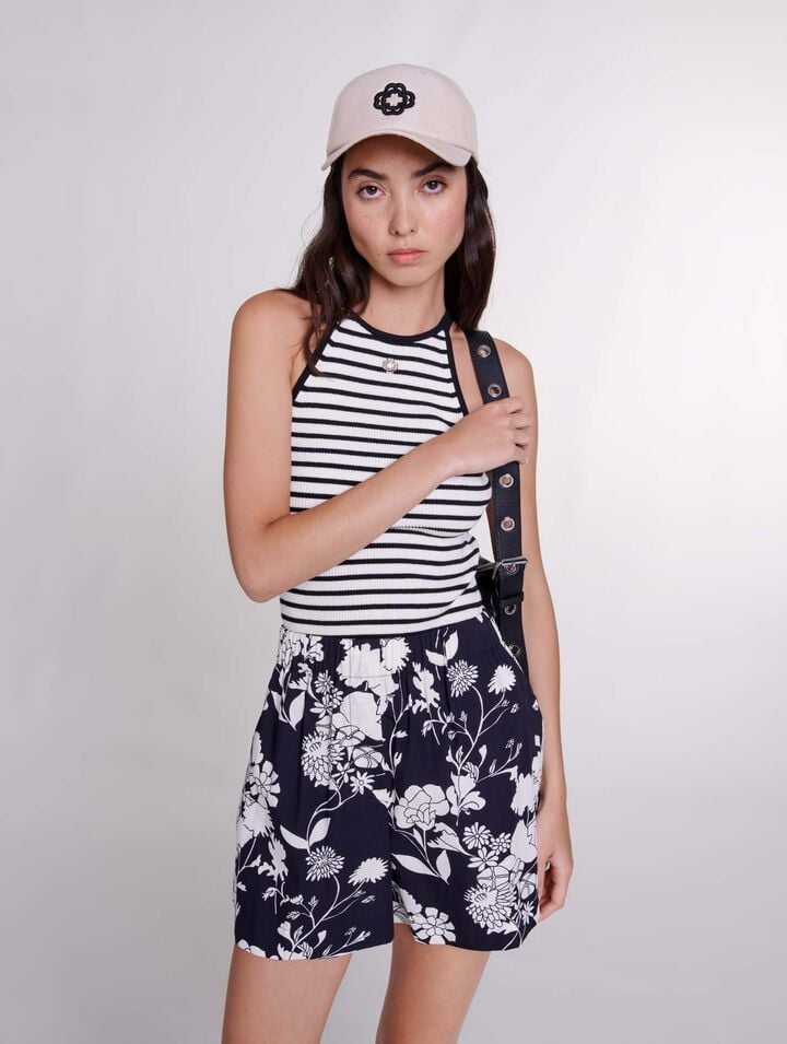 Short imprimé en coton