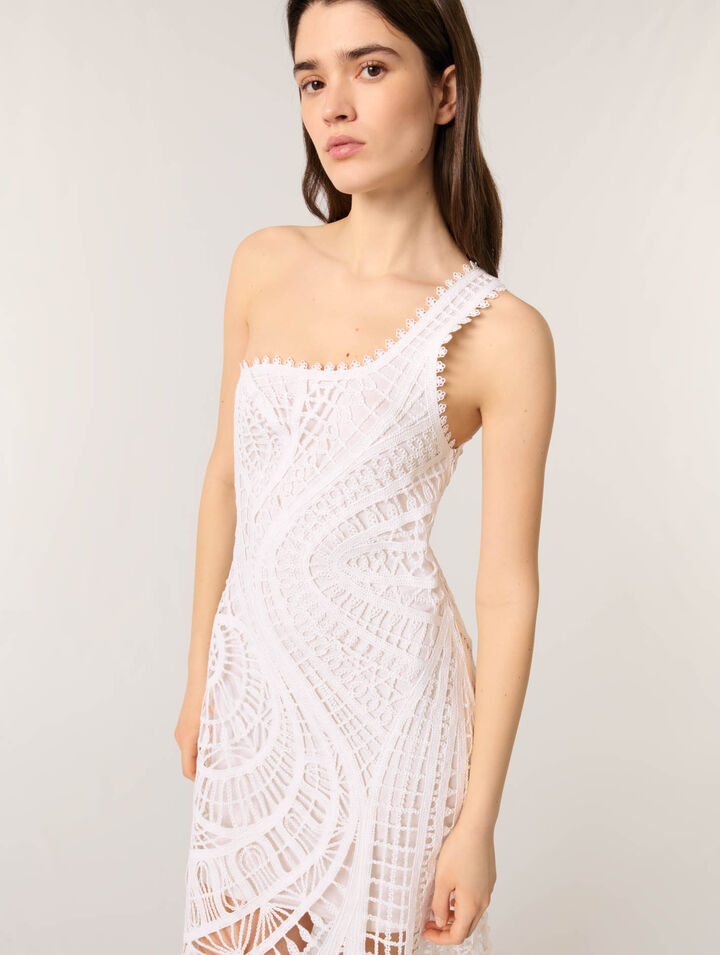 Asymmetrical crochet maxi dress