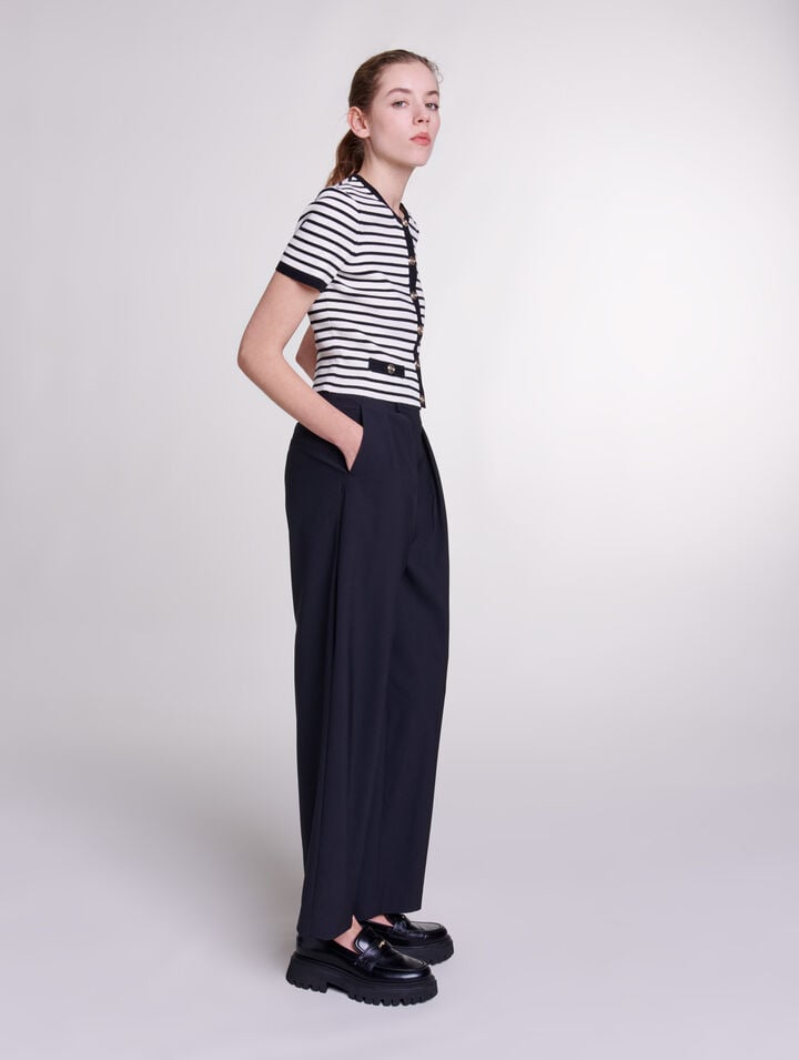 Wide-leg trousers with belt