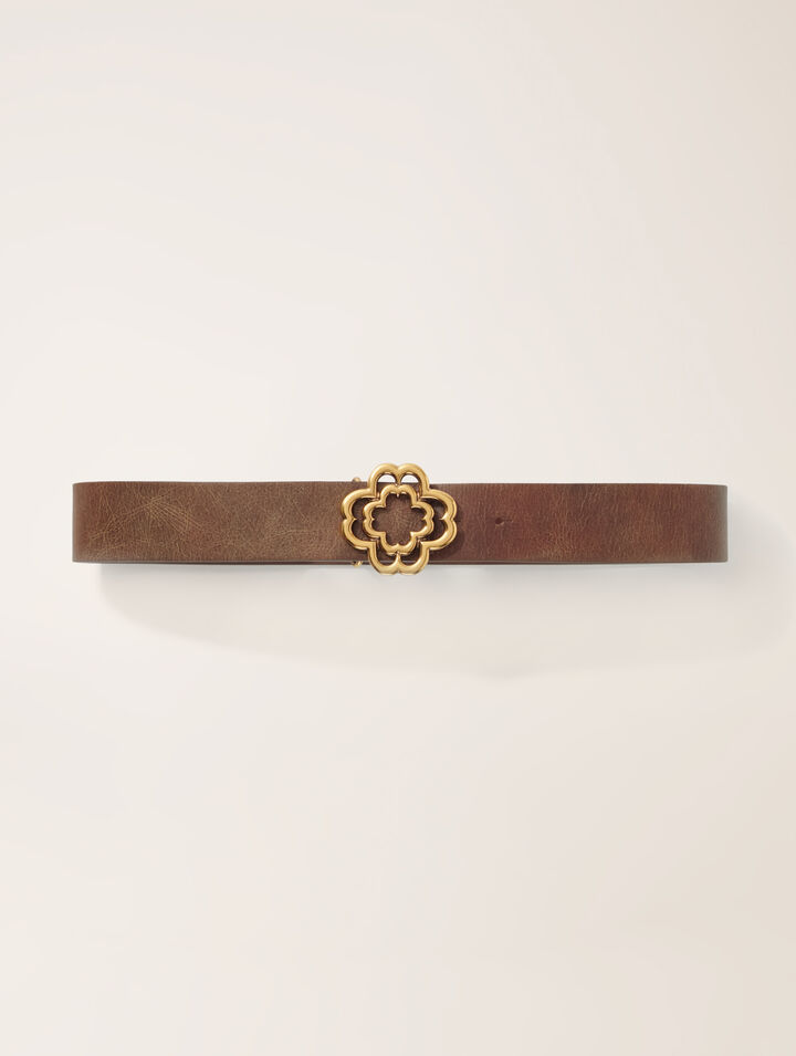 Ceinture en cuir vieilli Clover