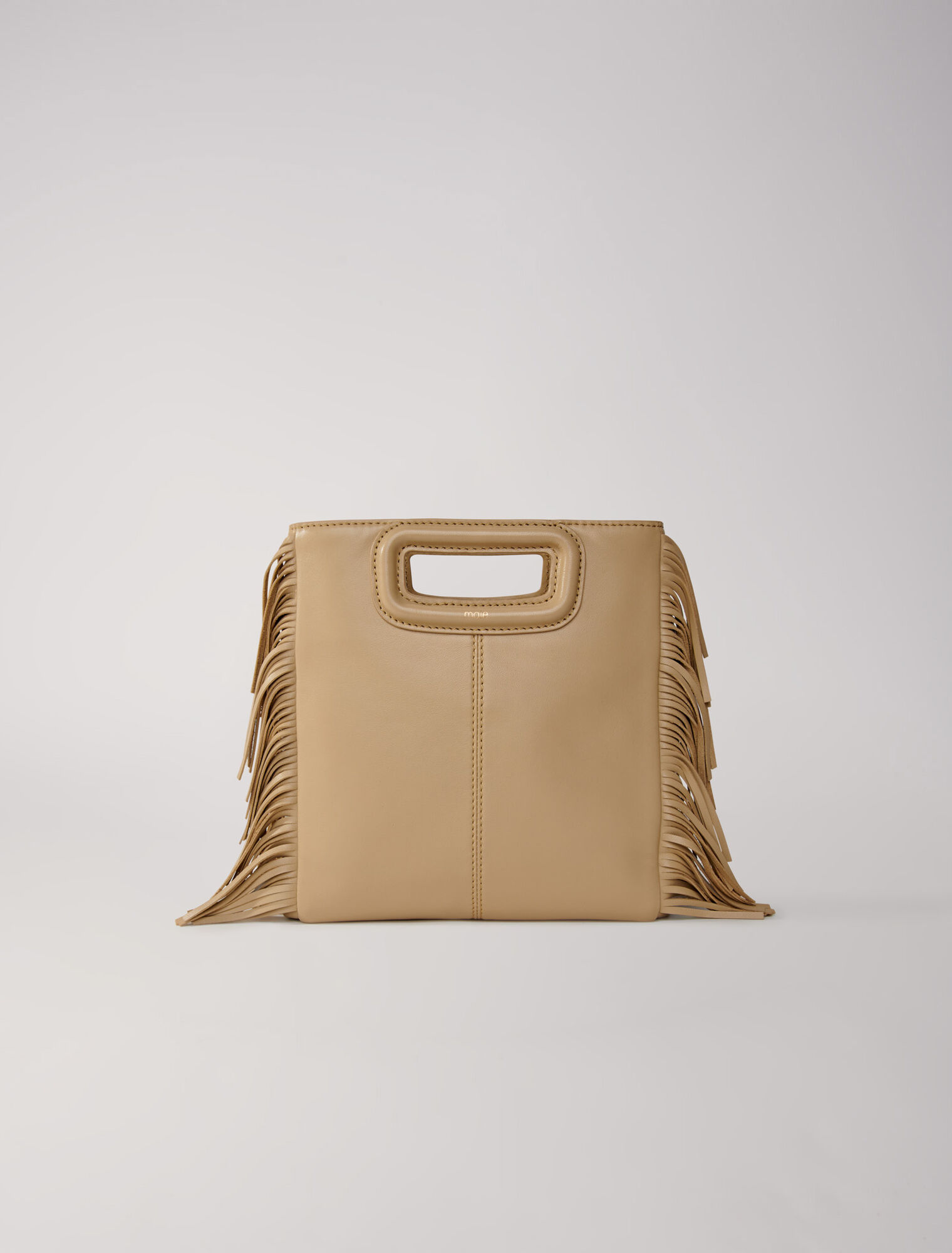 Smooth leather M bag with fringing