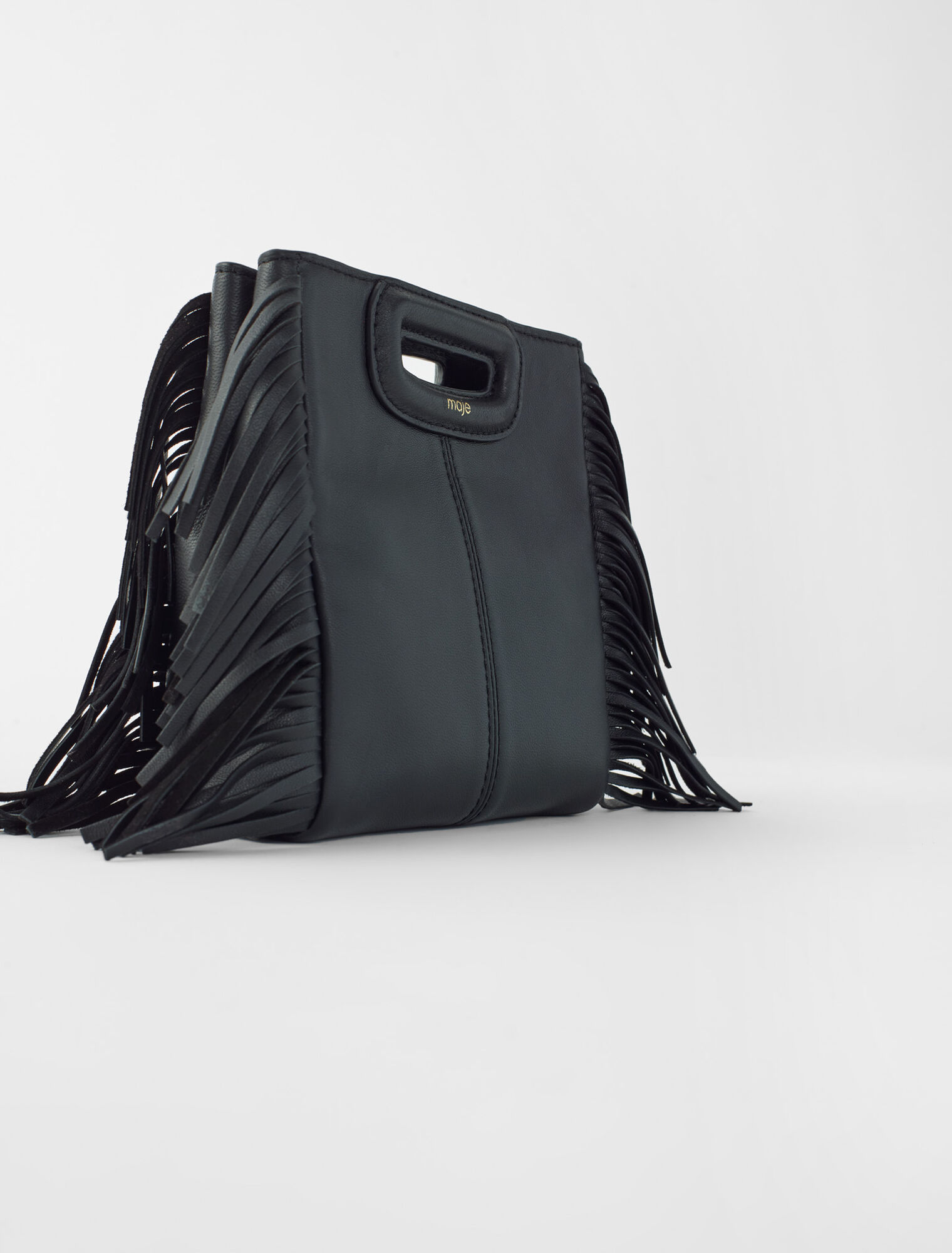 Leather mini M bag with chain