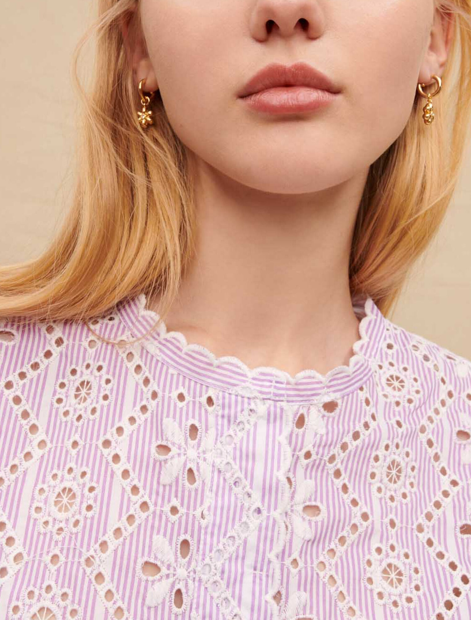 Chemise en coton brodé