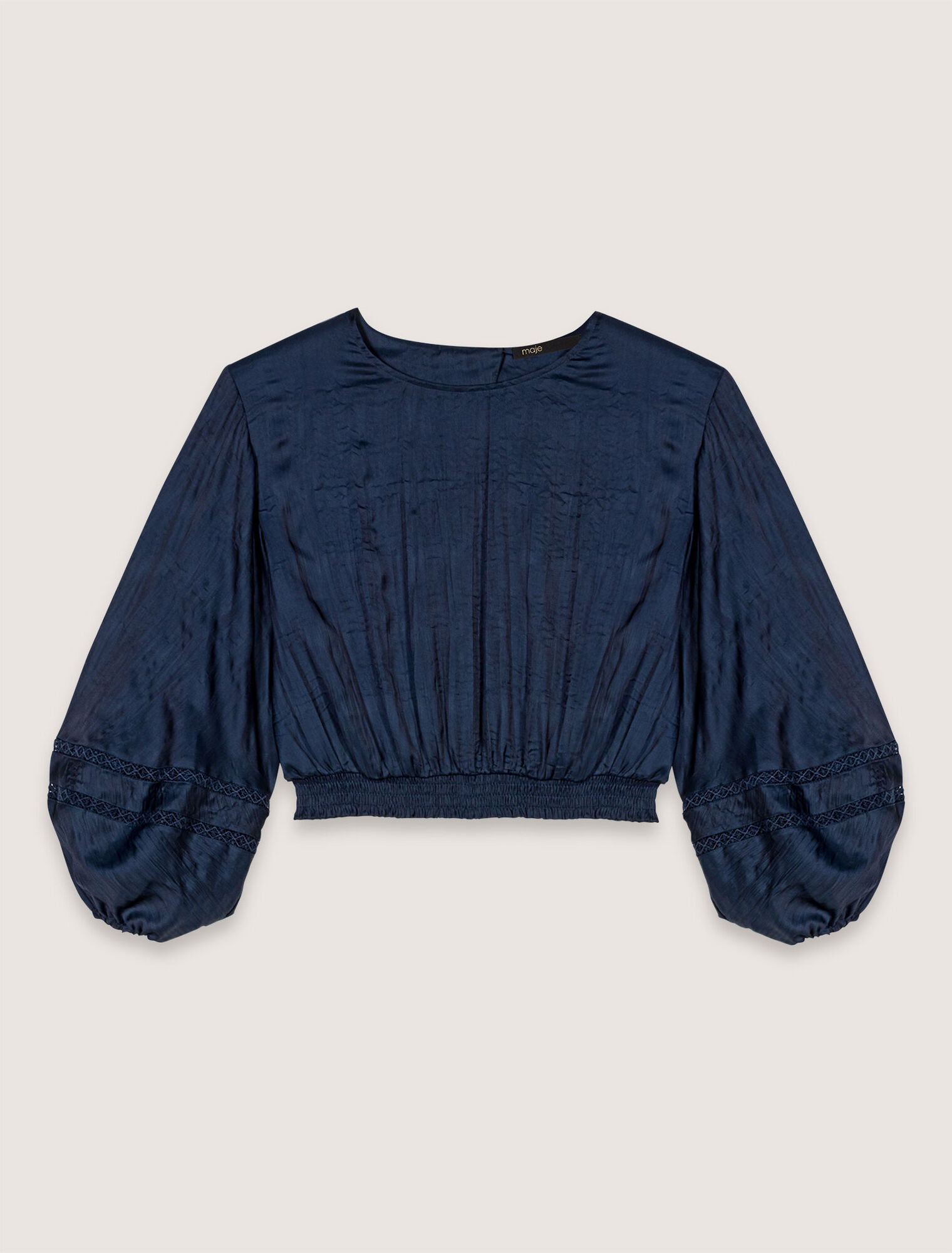 Satin-look cropped top