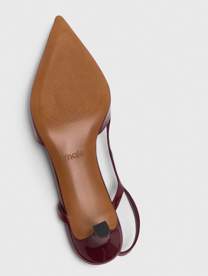 Escarpins slingback en cuir vernis
