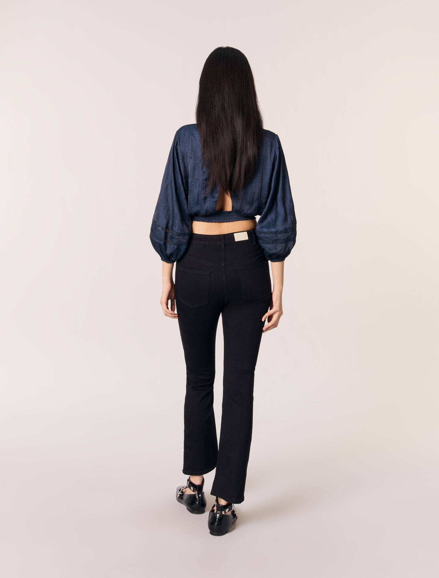 Satin-look cropped top