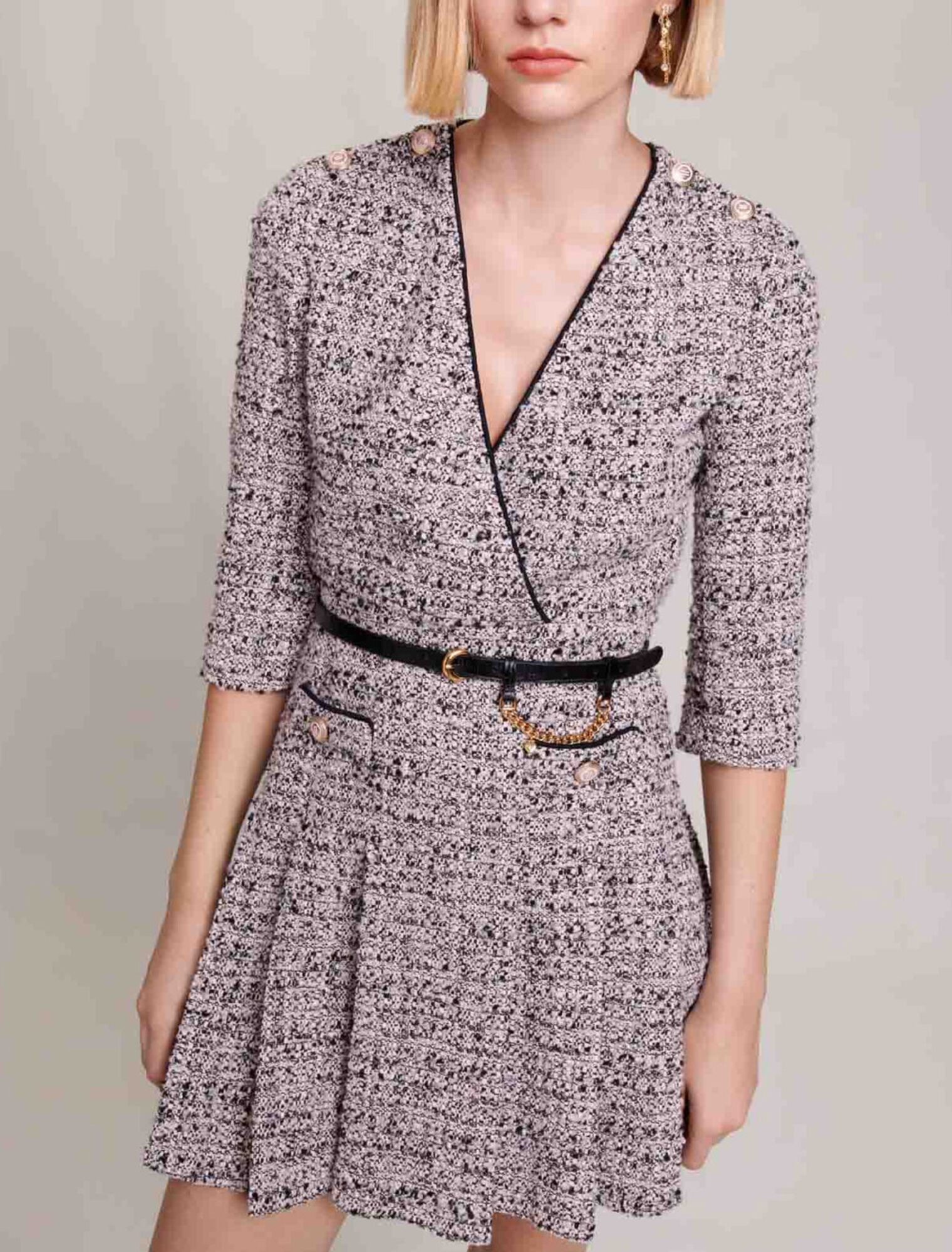 Robe courte en tweed