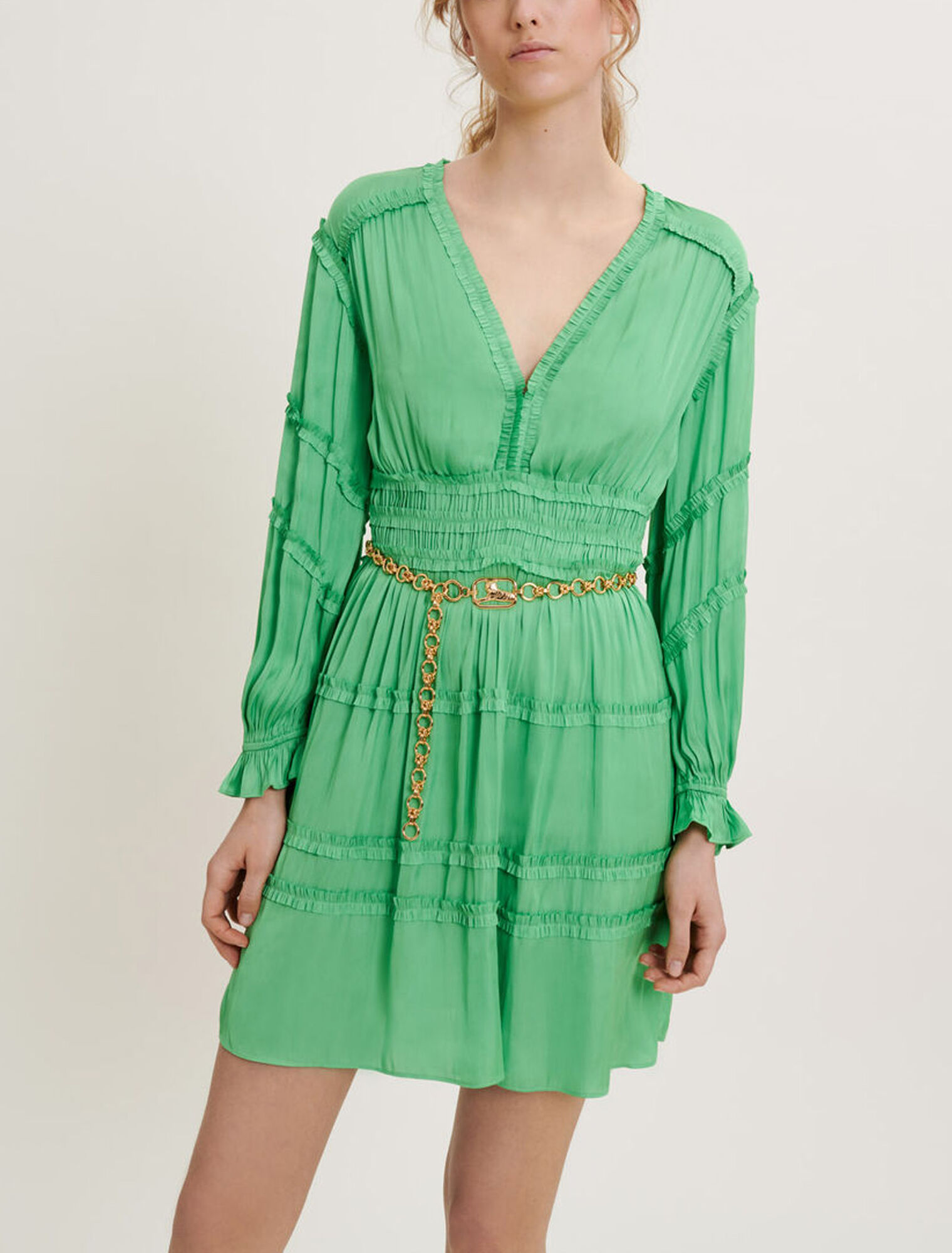Little ruffle satin dress