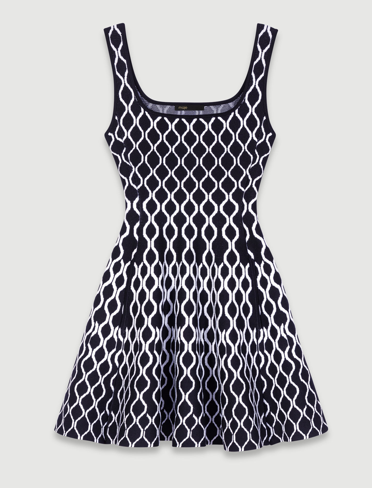 Short patterned knit dress Bicolor For Women | Maje