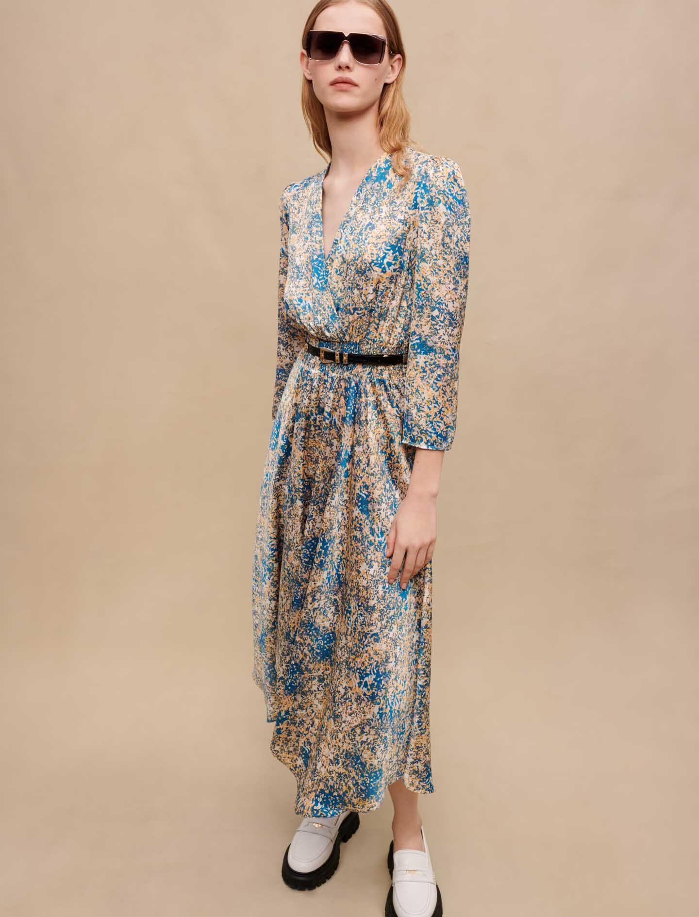 Asymmetric animal print dress Printed For Women Maje