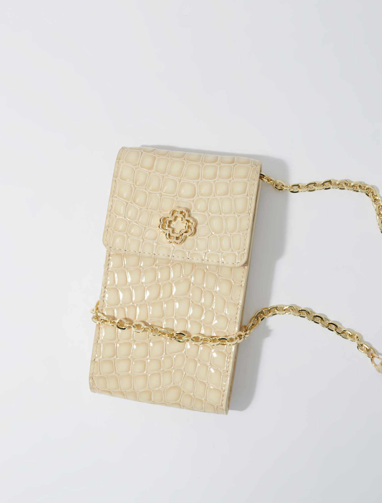 Patent leather phone pouch