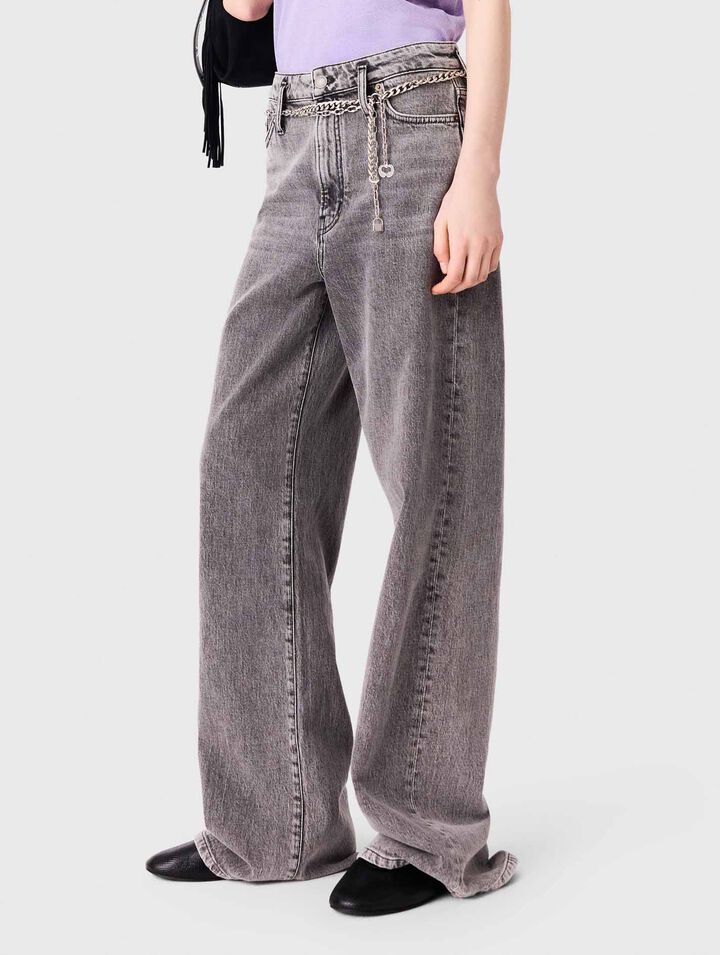 Jean large &agrave; ceinture maillons