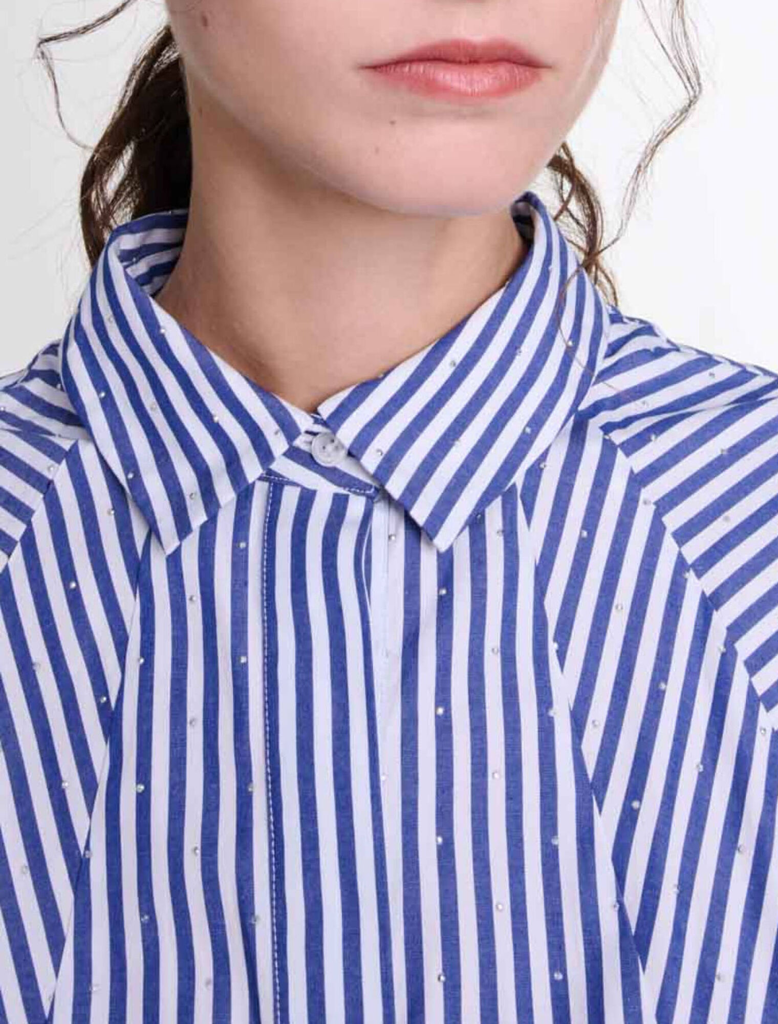 Rhinestone striped shirt