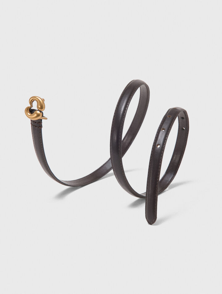 Slim leather belt