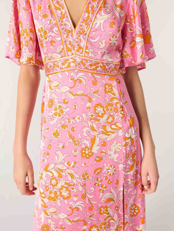 Robe longue fluide imprimée