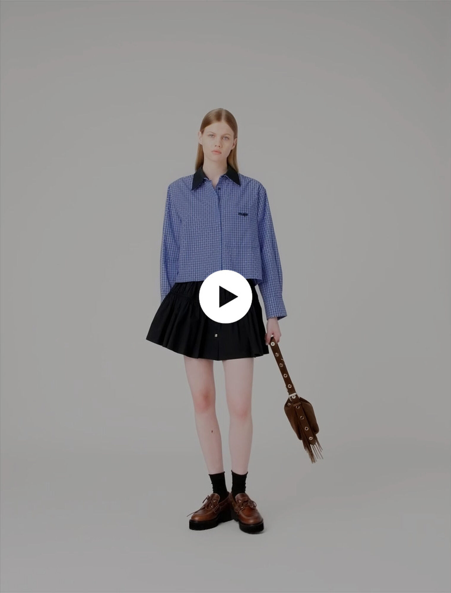 Chemise strassée avec col amovible