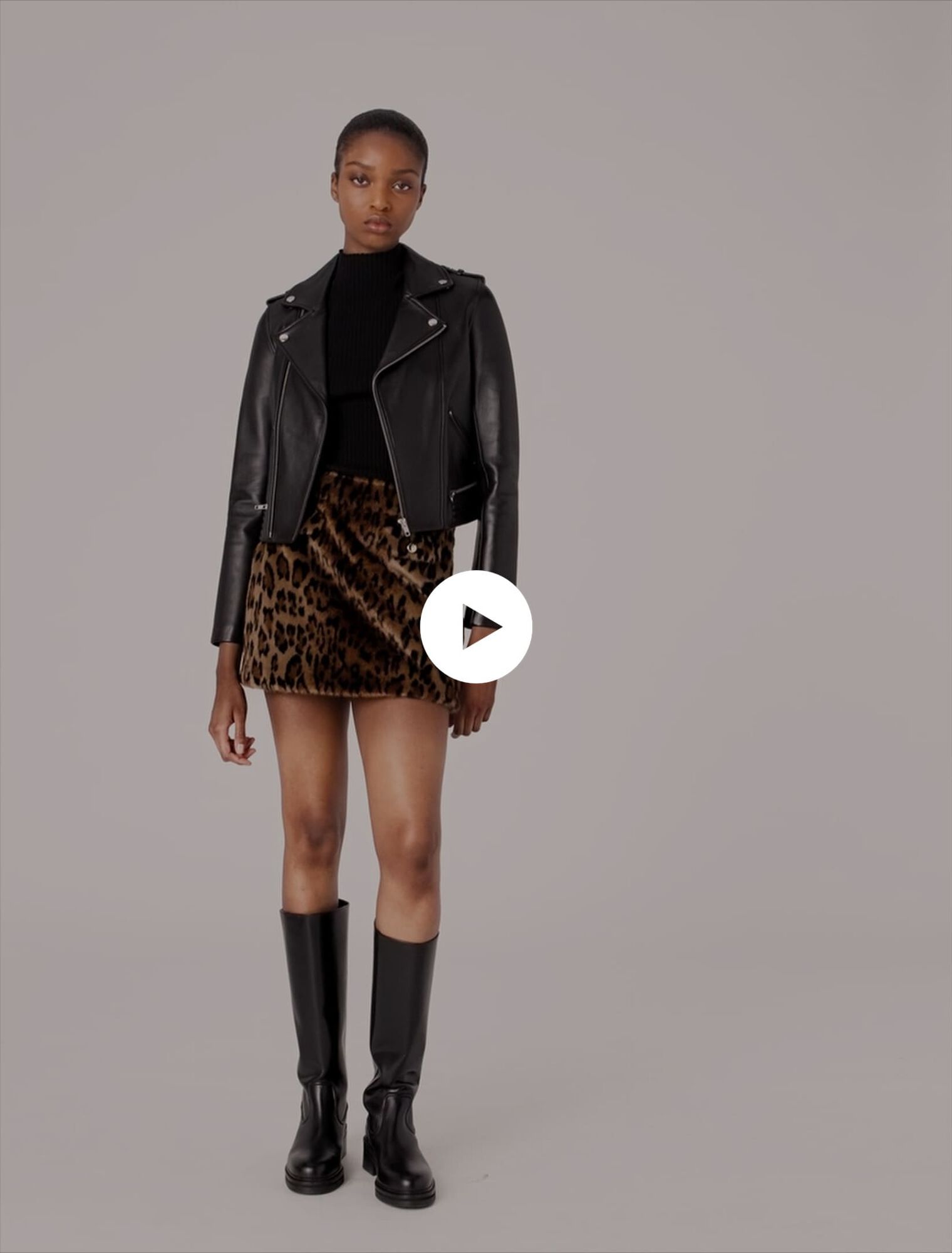 Blouson en cuir d'agneau