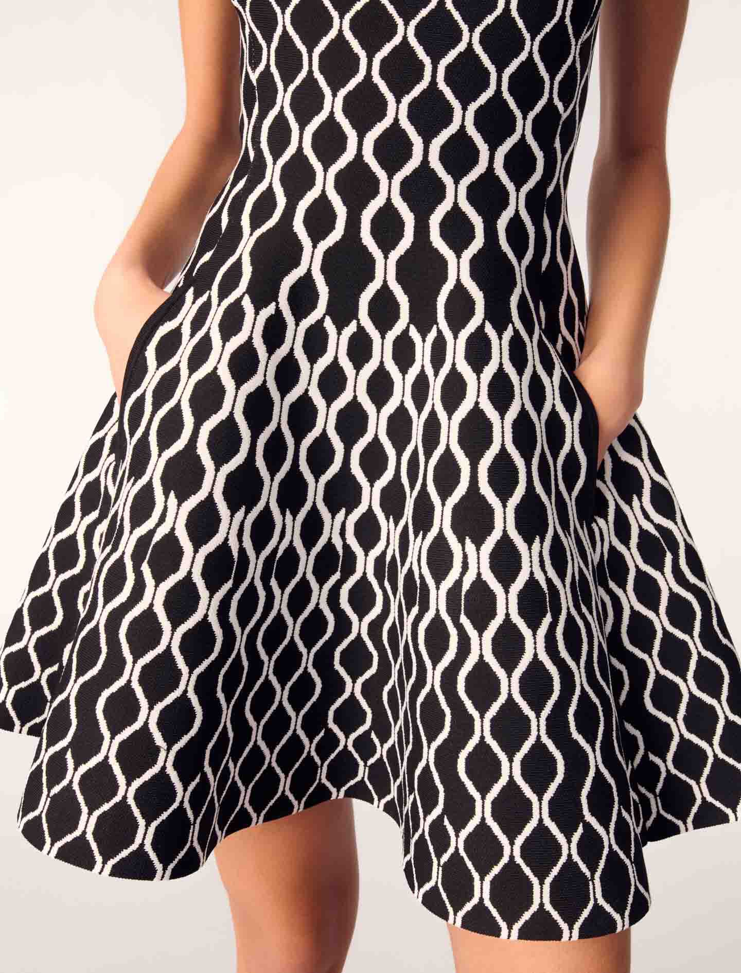 Short patterned knit dress Bicolor For Women | Maje