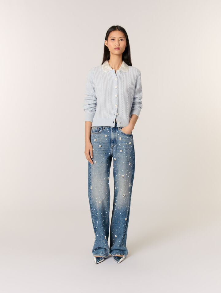 Cardigan à col bijoux