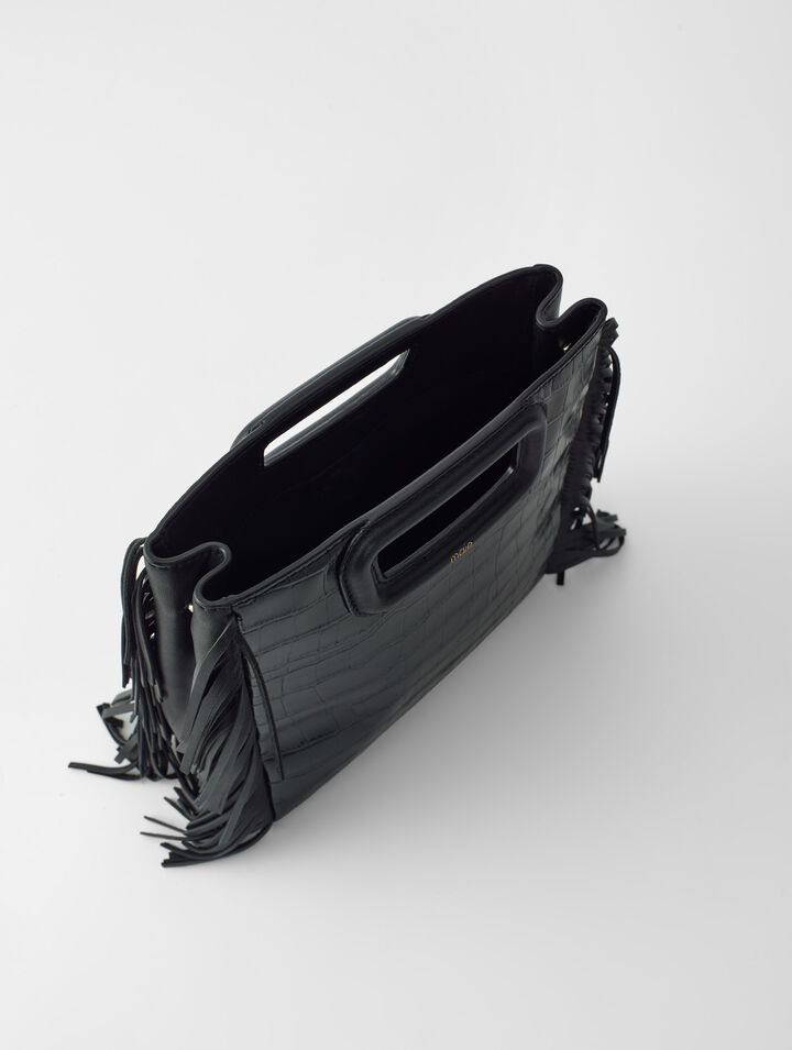 Sac M en cuir effet croco