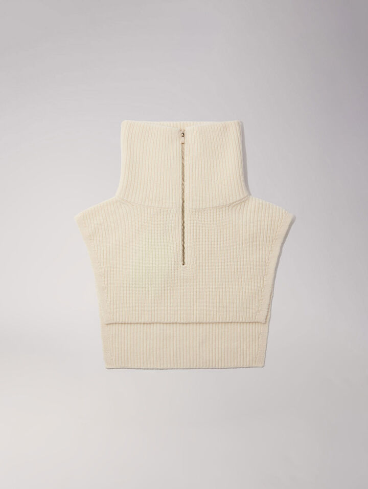 Col zippé en laine et cachemire