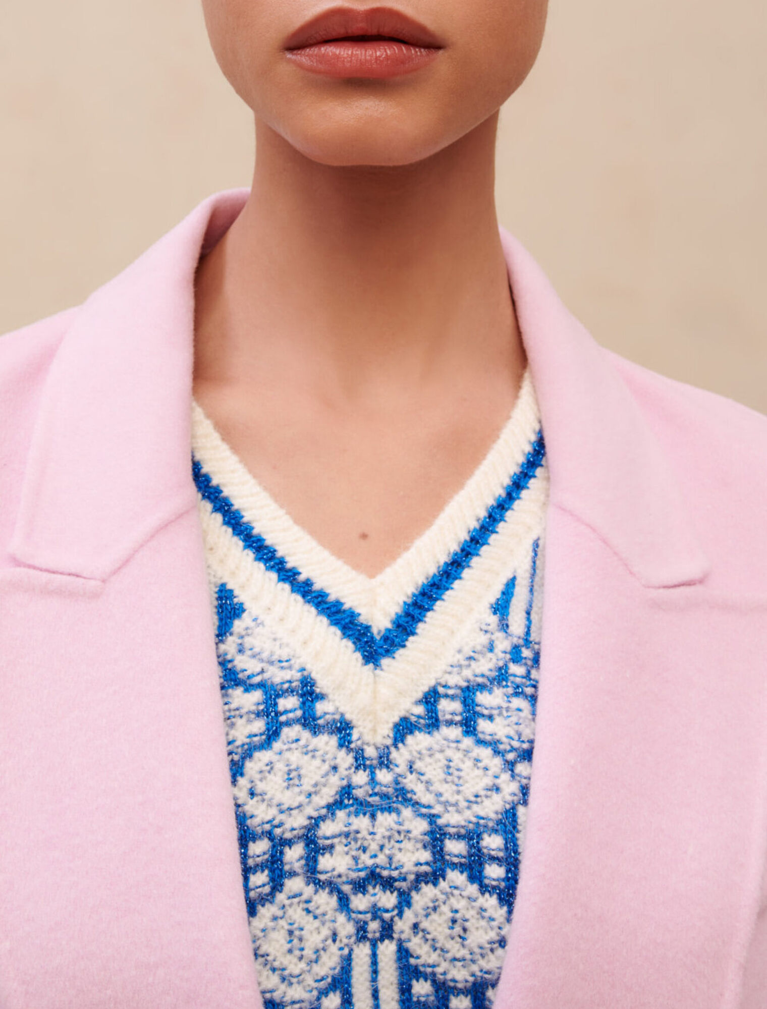 Pink wool coat