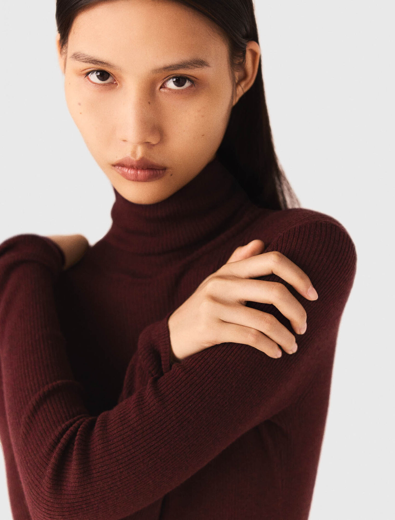 Open polo collar cardigan