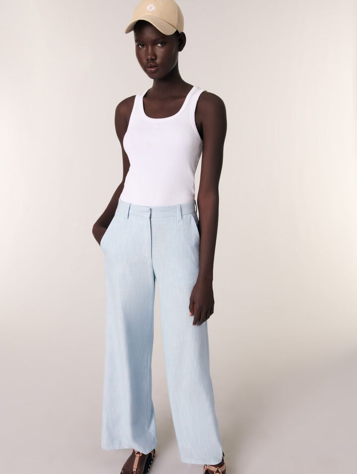 Wide-leg suit trousers