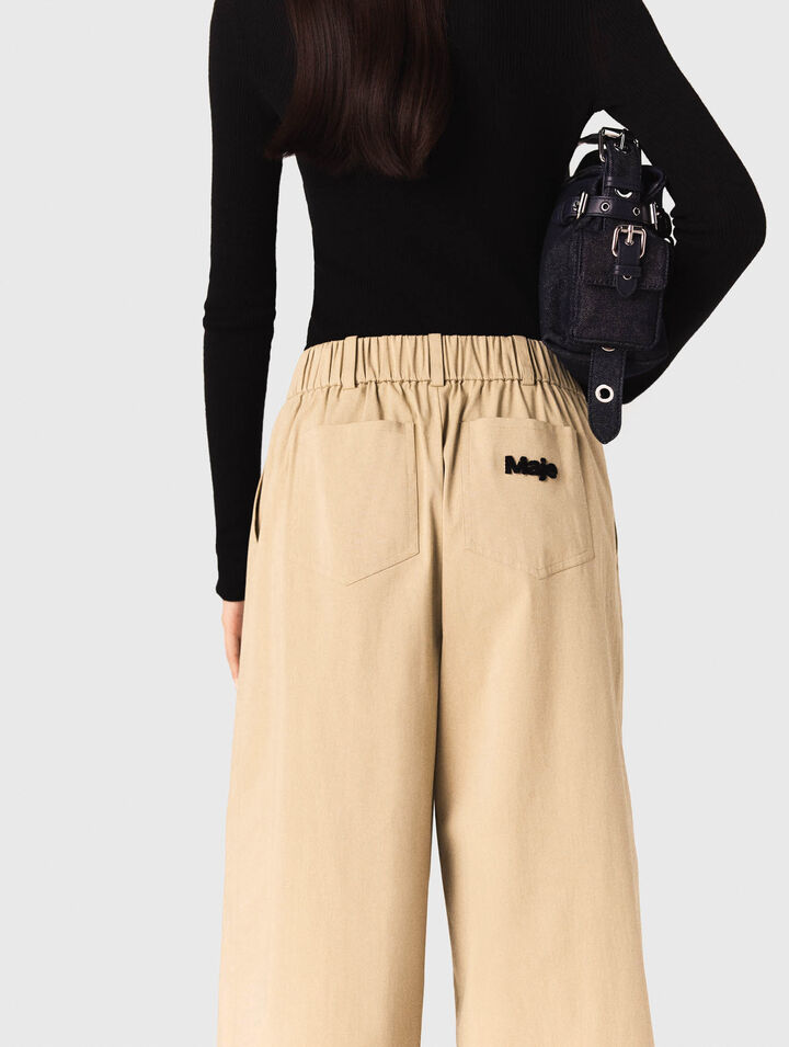 Wide-leg cotton pants 