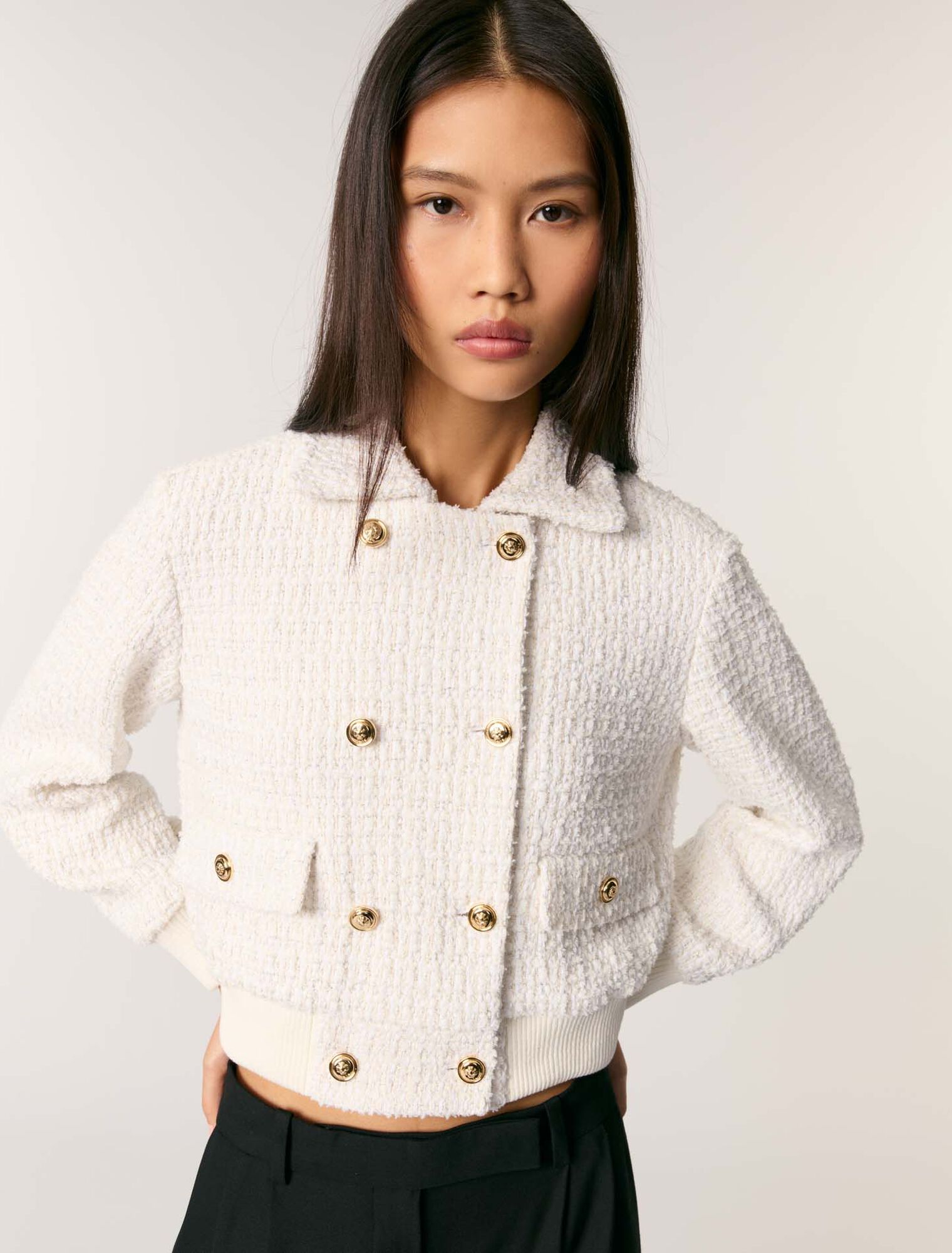 Blouson court en tweed