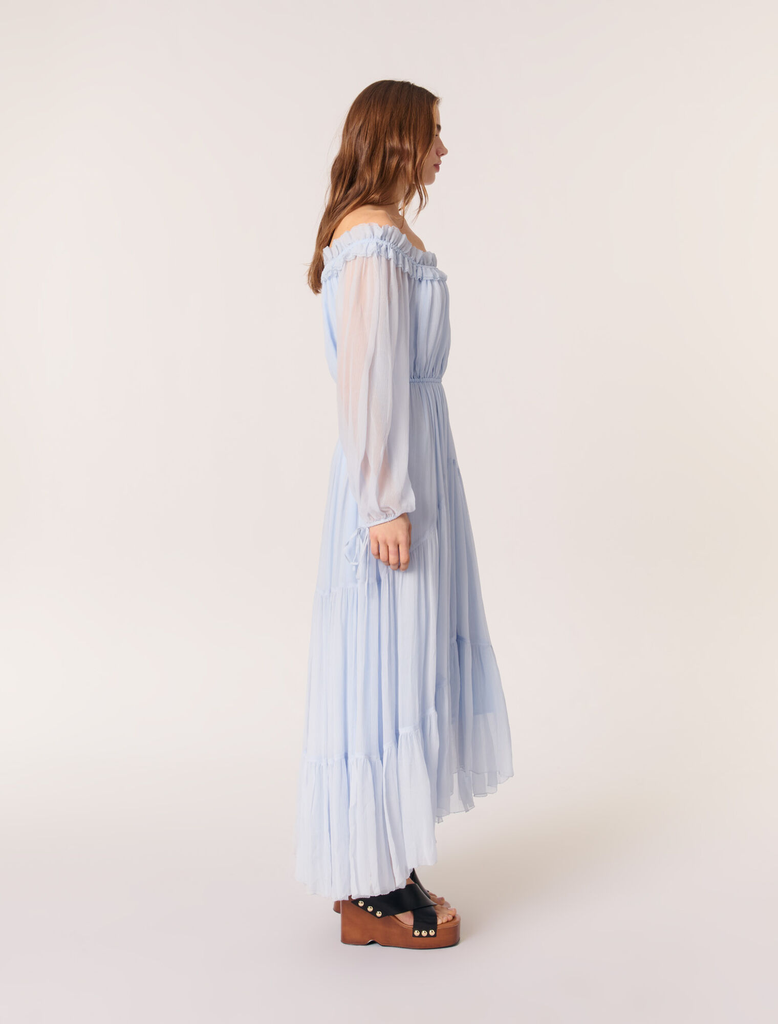 Robe longue en mousseline