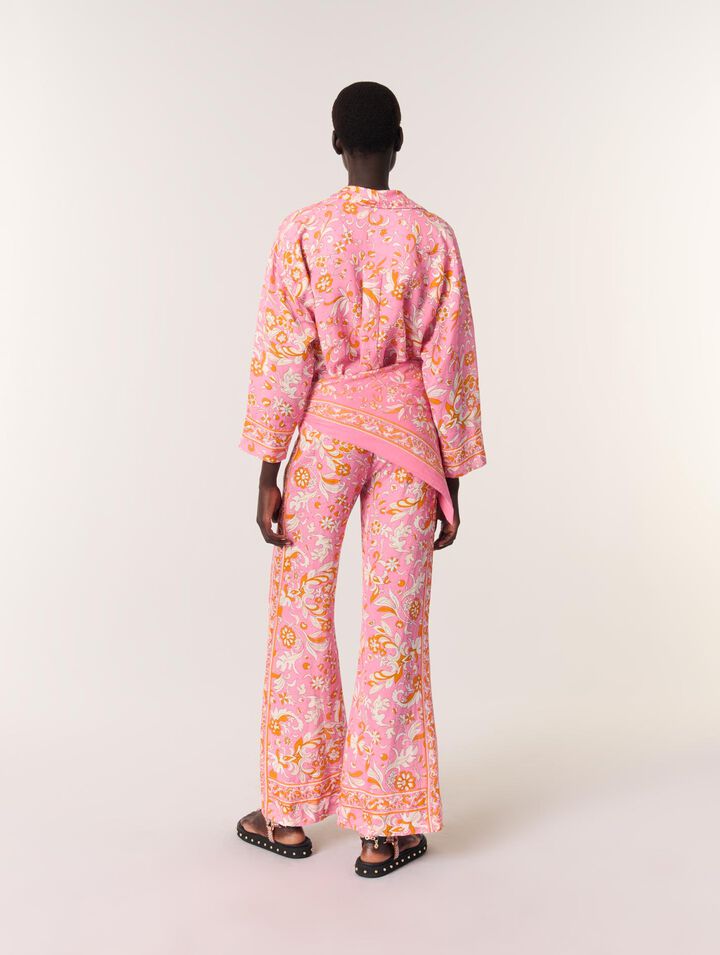 Chemise fluide en lin imprimée