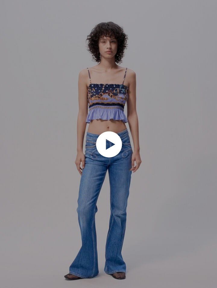 Embroidered flared jeans