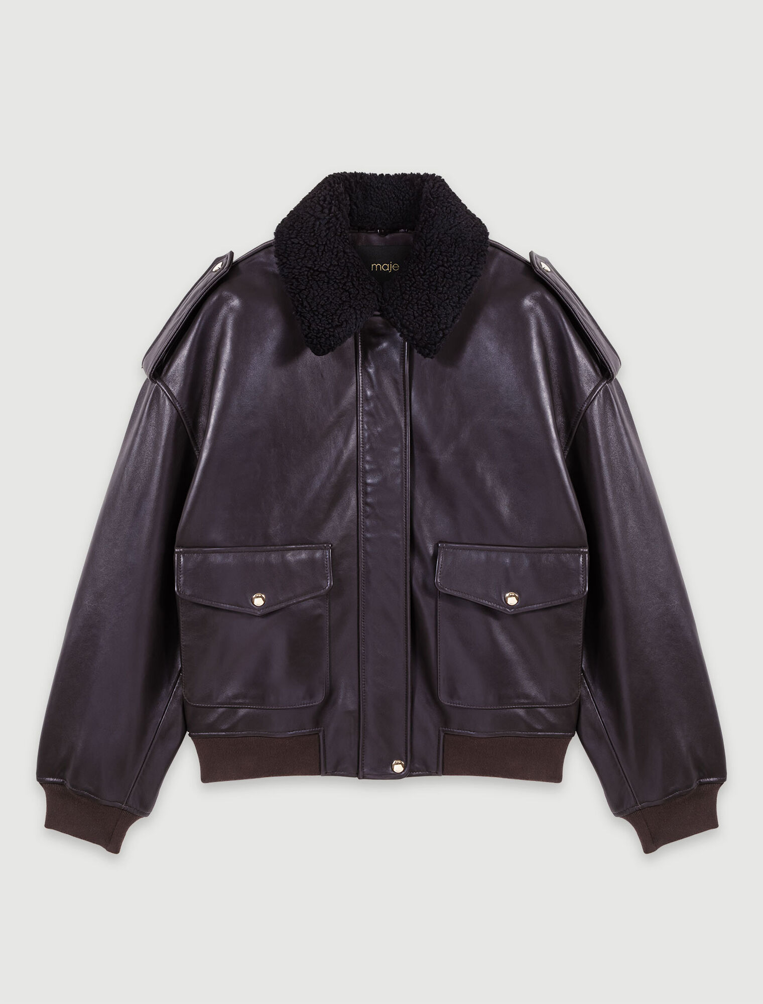 Blouson oversize en cuir