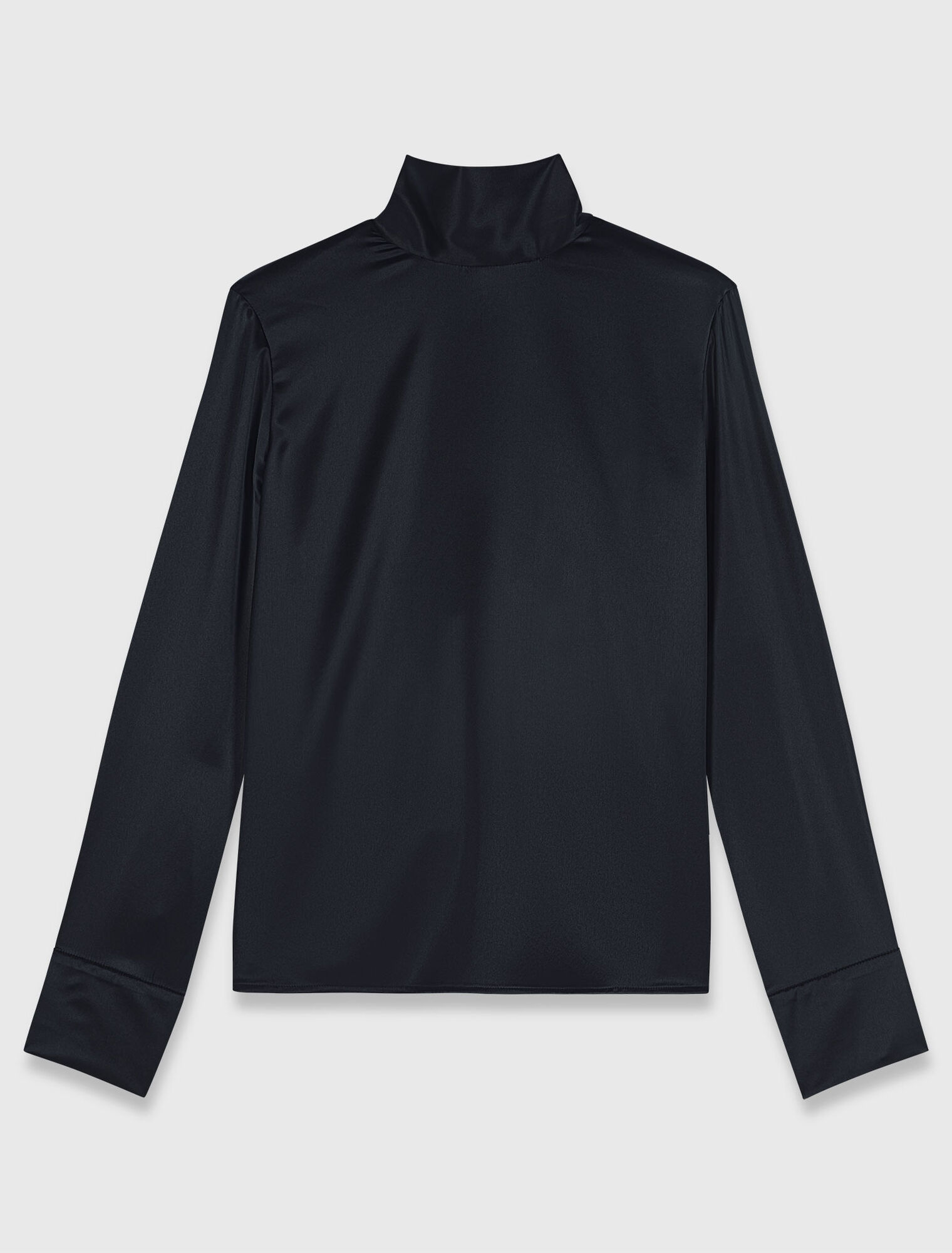 Top satin col montant