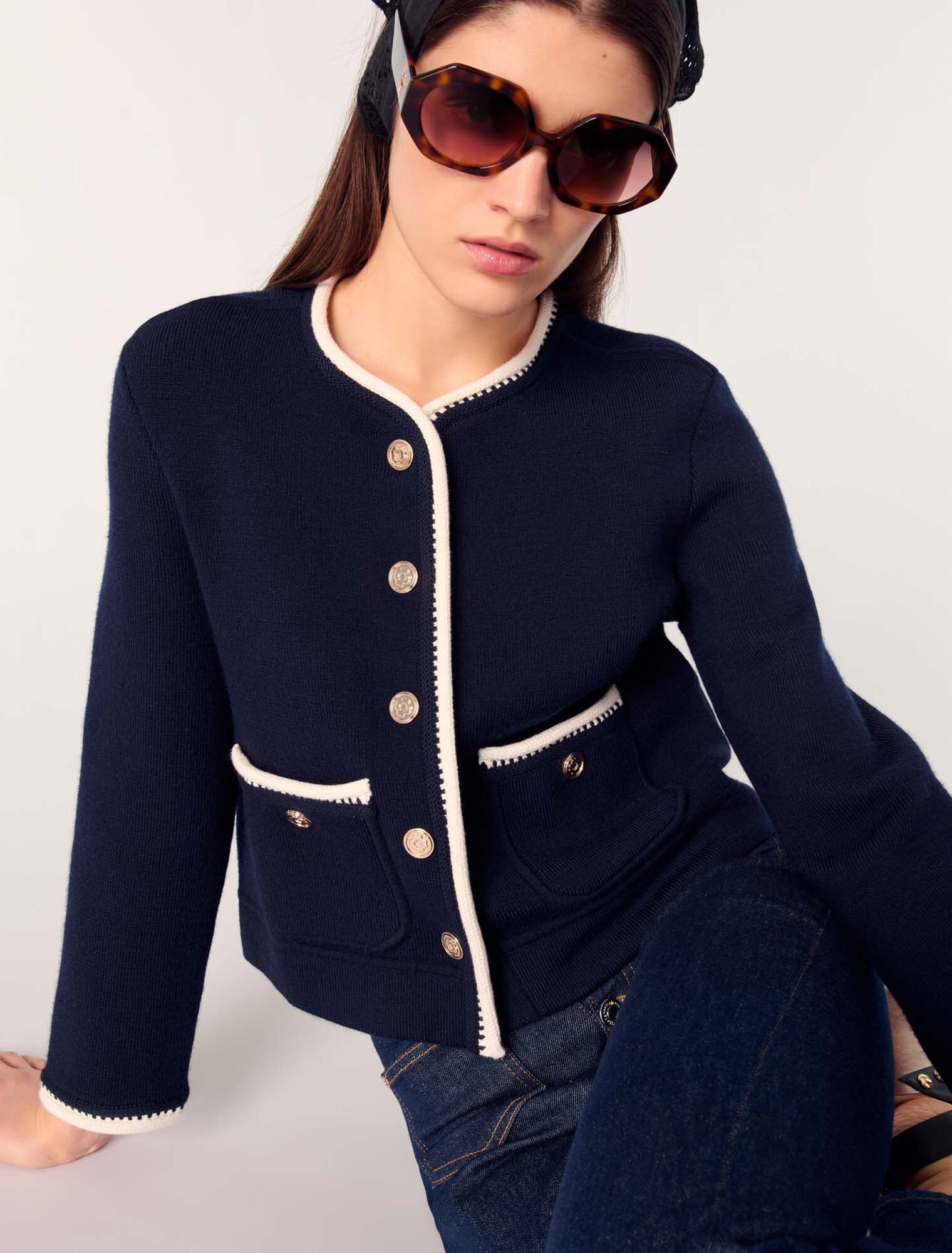 Cardigan en laine mélangée
